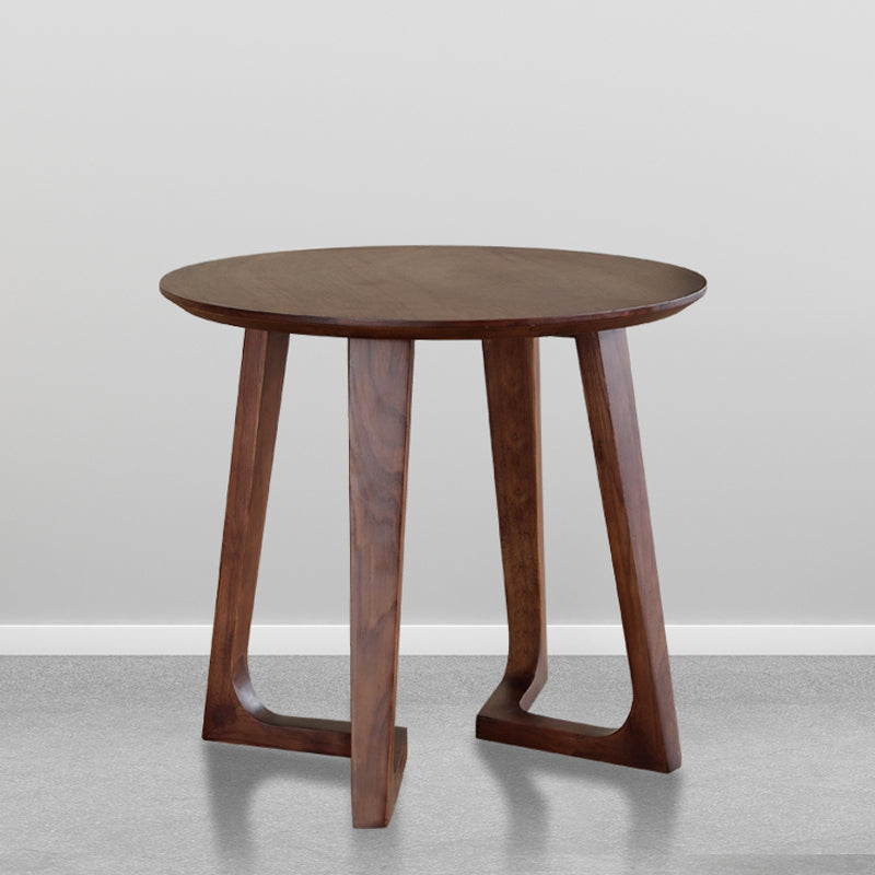 Round Casual Dining Table Wood Color Fixed Table with Ashwood Solid Wood