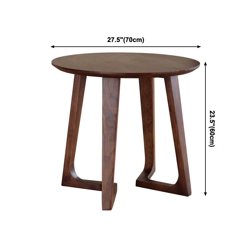 Round Casual Dining Table Wood Color Fixed Table with Ashwood Solid Wood