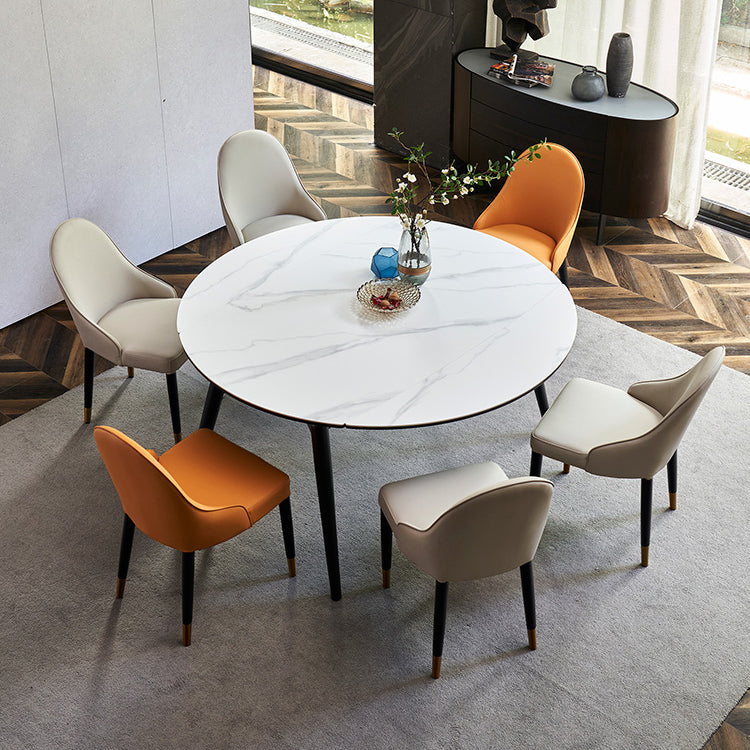Simplicity Style Round Eetting Table Stone drop-blad eettafel met 4 poten