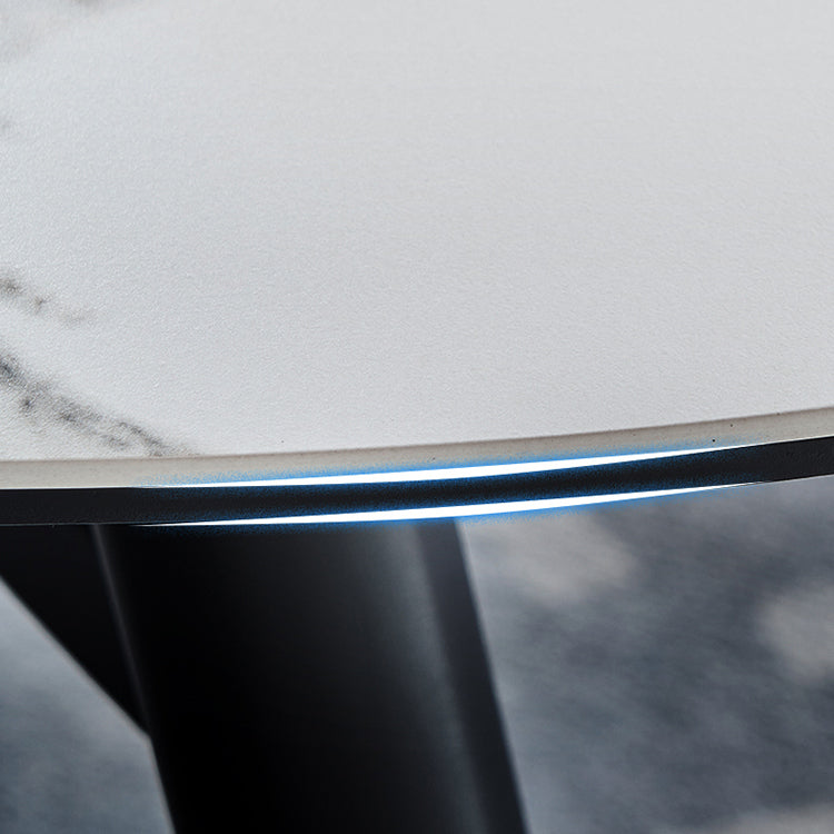 Simplicity Style Round Eetting Table Stone drop-blad eettafel met 4 poten