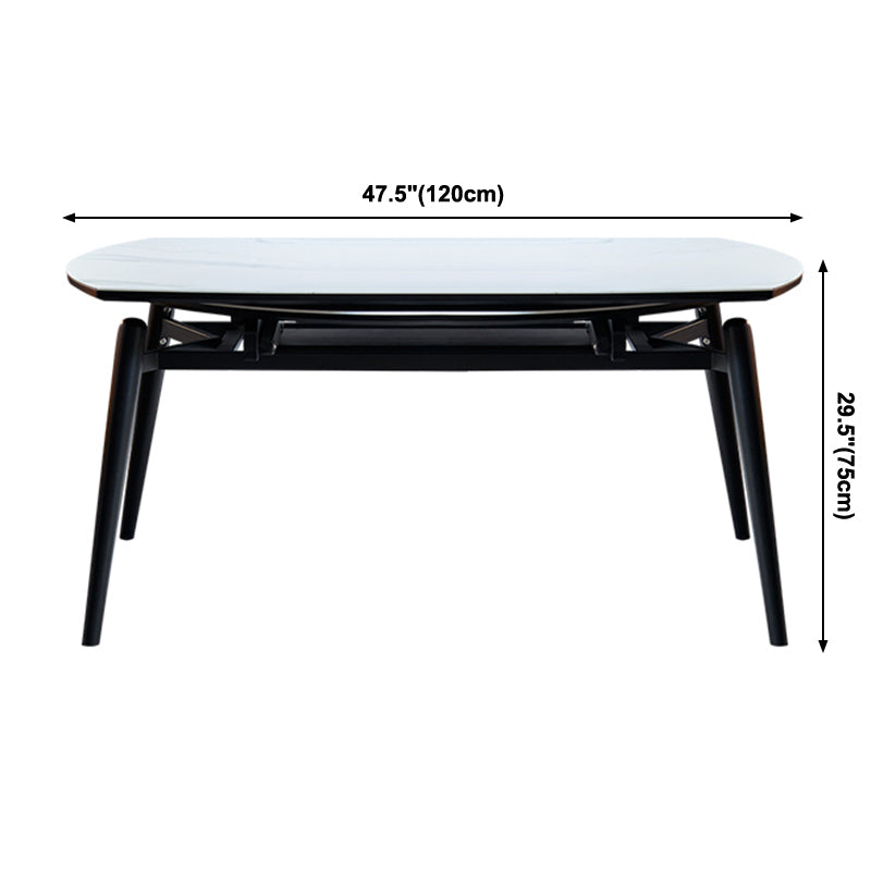Simplicity Style Round Eetting Table Stone drop-blad eettafel met 4 poten