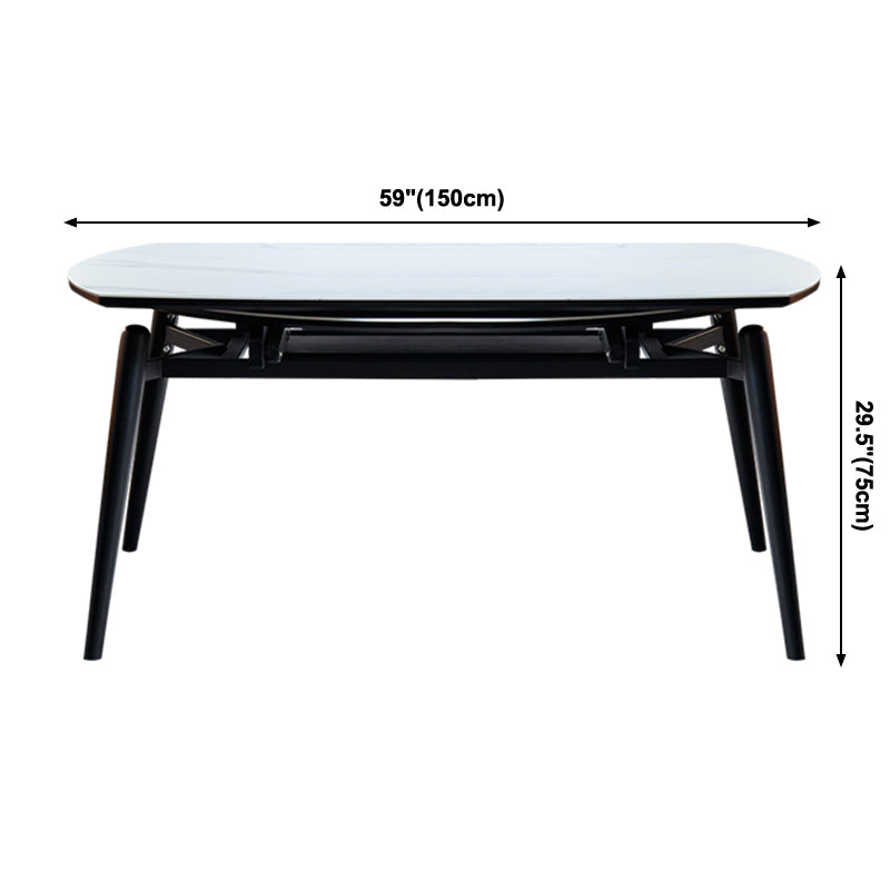 Simplicity Style Round Eetting Table Stone drop-blad eettafel met 4 poten