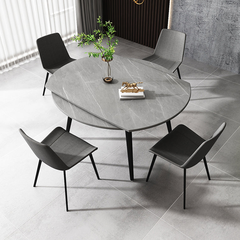 4-foot Stone Dinette Table Simplicity Style Round Dining Table with Drop Leaf