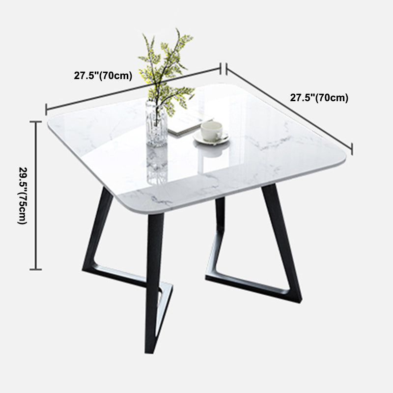 Moderner Stil weißer Esstisch gesinterte Steintisch mit Holzbasis für Zuhause