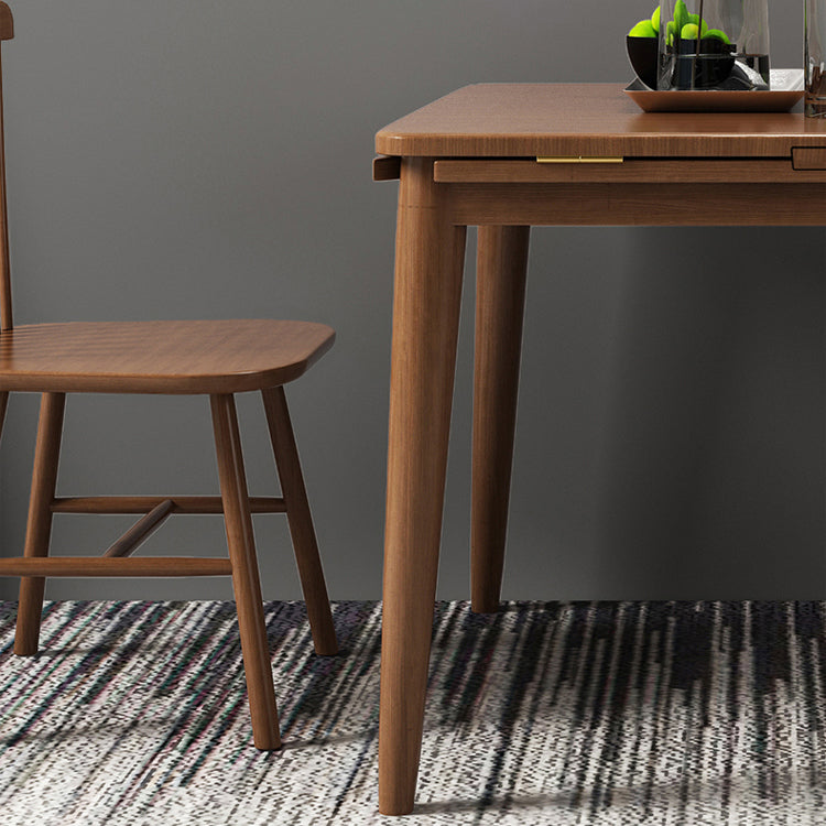 Modern Style Rubberwood Dinner Table Round Drop-Leaf Table for Home Use