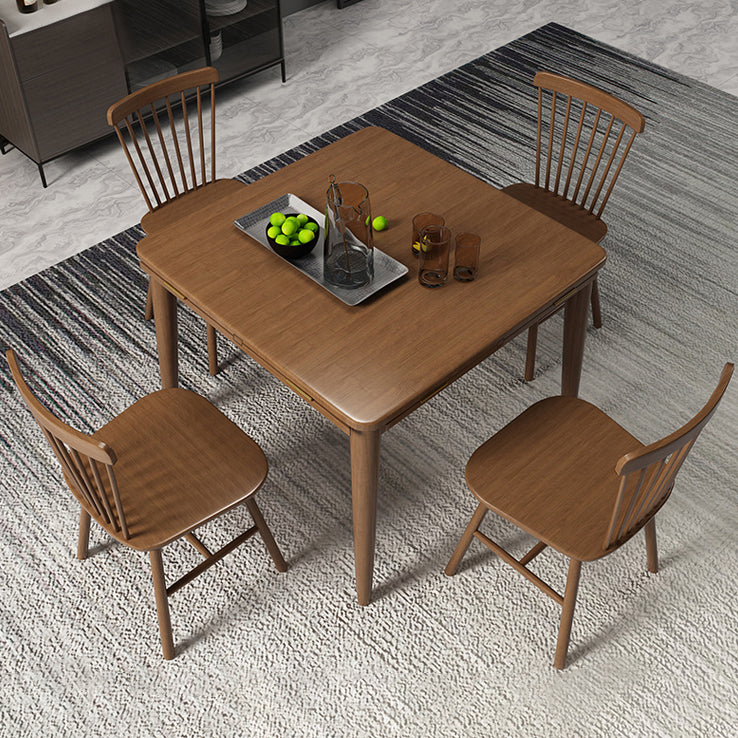 Modern Style Rubberwood Dinner Table Round Drop-Leaf Table for Home Use