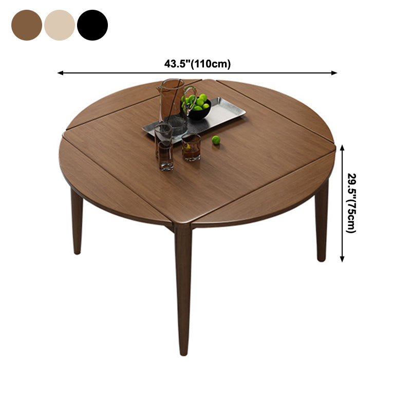 Modern Style Rubberwood Dinner Table Round Drop-Leaf Table for Home Use