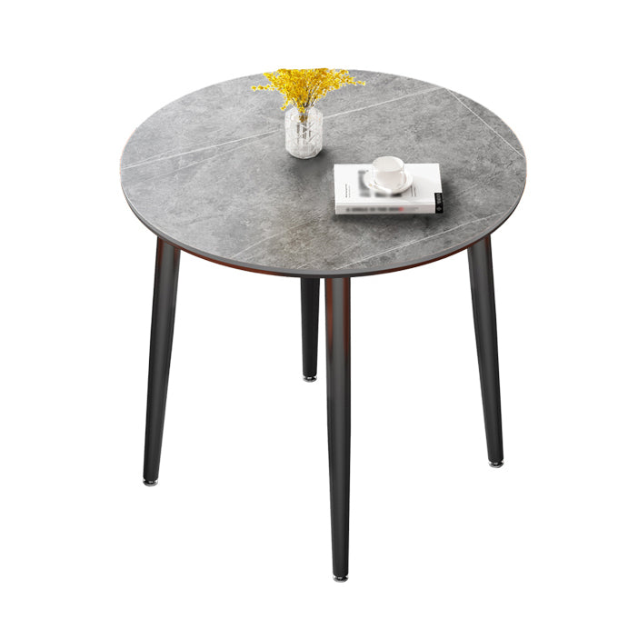 Modern Sintered Stone Dinner Table 4 Legs 31.2" Dining Table with Black Frame