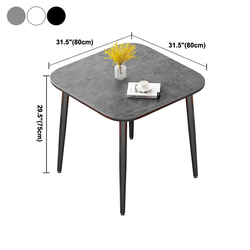 Modern Sintered Stone Dinner Table 4 Legs 31.2" Dining Table with Black Frame