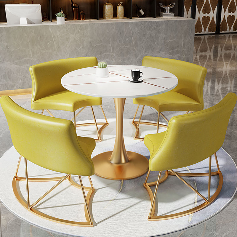 Moderne stijl ronde eettafel gesinterde stenen tafel met tulpbasis voor thuis