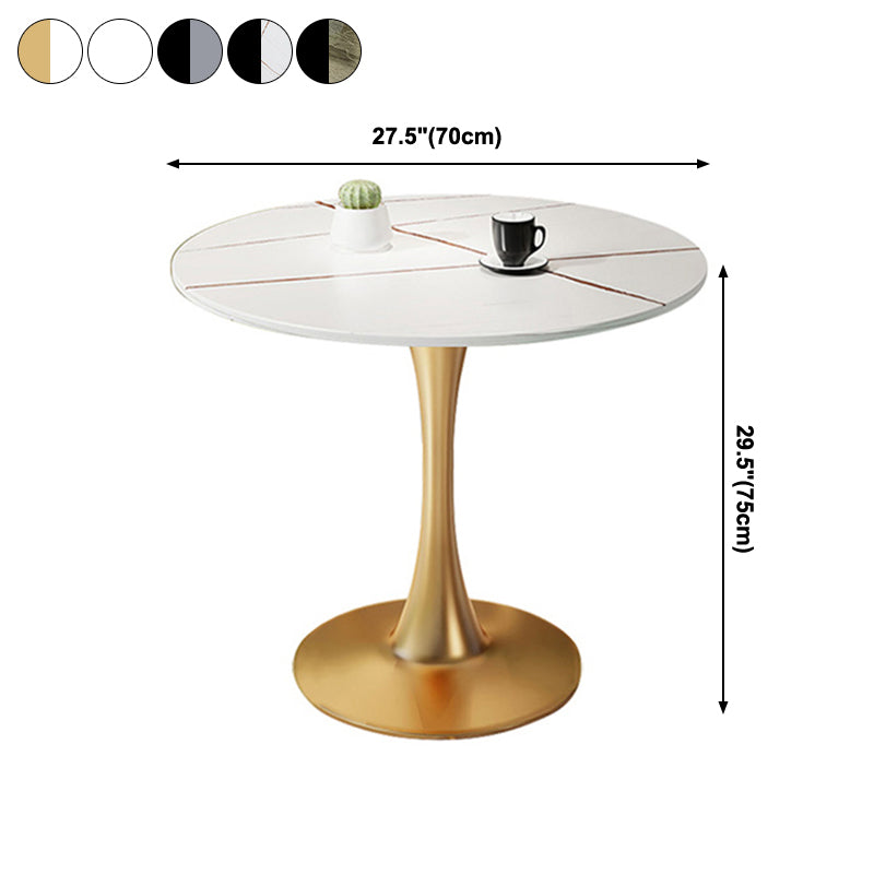 Moderne stijl ronde eettafel gesinterde stenen tafel met tulpbasis voor thuis