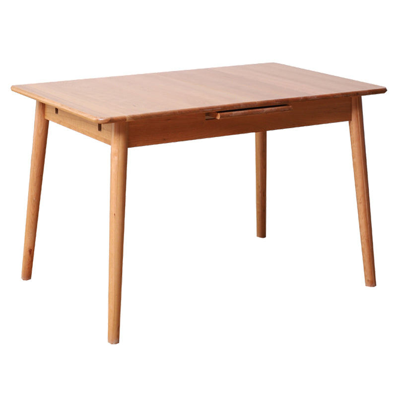 Mesa de comedor de madera de cereza extensible en la naturaleza Mesa de cocina rectangular con 4 patas