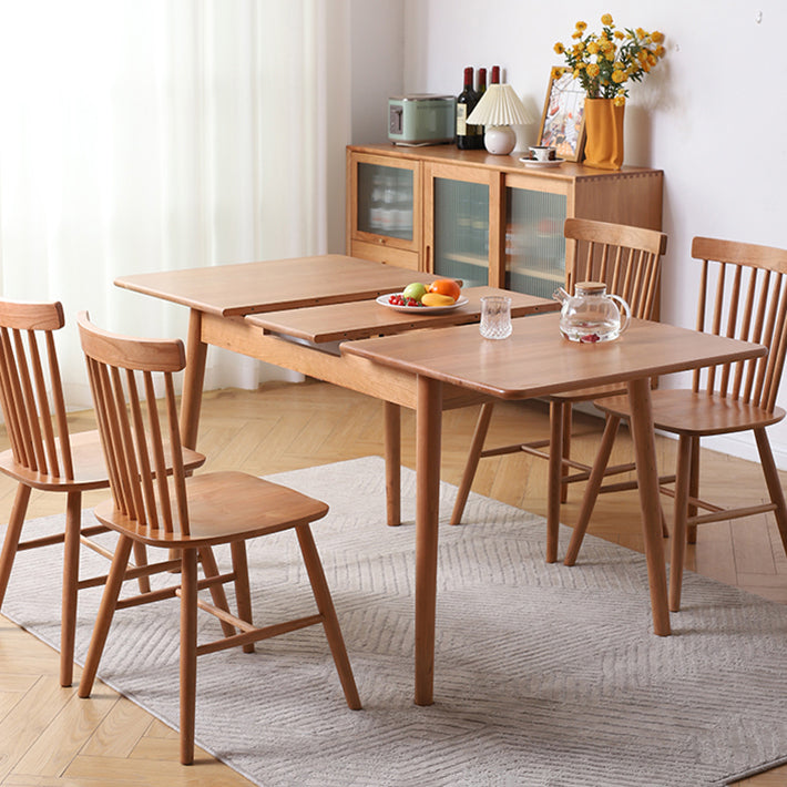 Mesa de comedor de madera de cereza extensible en la naturaleza Mesa de cocina rectangular con 4 patas