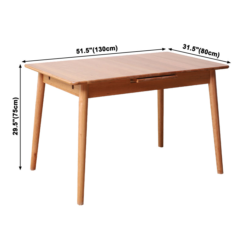 Mesa de comedor de madera de cereza extensible en la naturaleza Mesa de cocina rectangular con 4 patas
