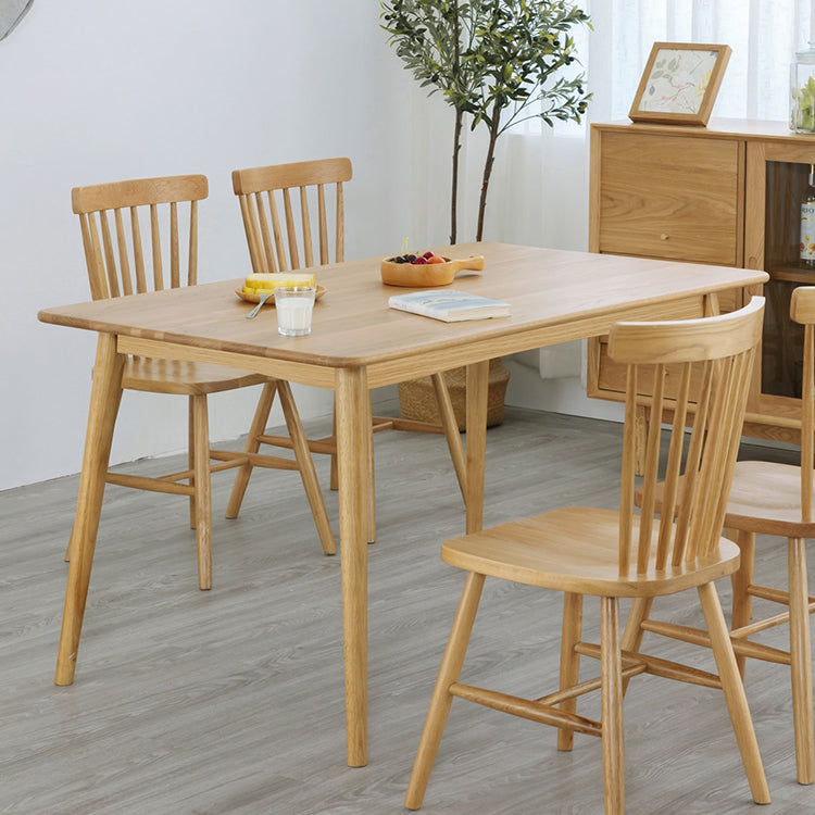Rectangle Oak Wood Dining Table in Nature Modern Kitchen Table with 4 Legs