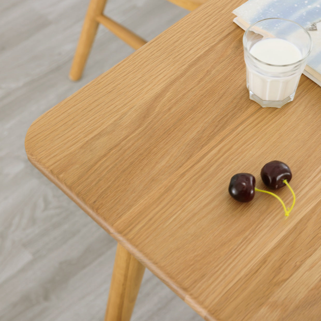 Rectangle Oak Wood Dining Table in Nature Modern Kitchen Table with 4 Legs