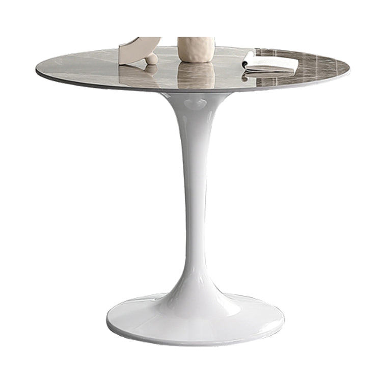 Mesa de comedor redonda Simplicity, mesa de piedra sinterizada con base de tulipán para comedor