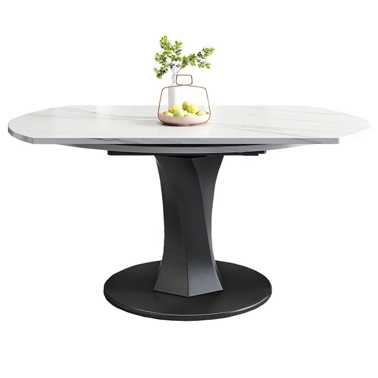 Mesa de comedor redonda Simplicity, mesa de piedra sinterizada con base de pedestal