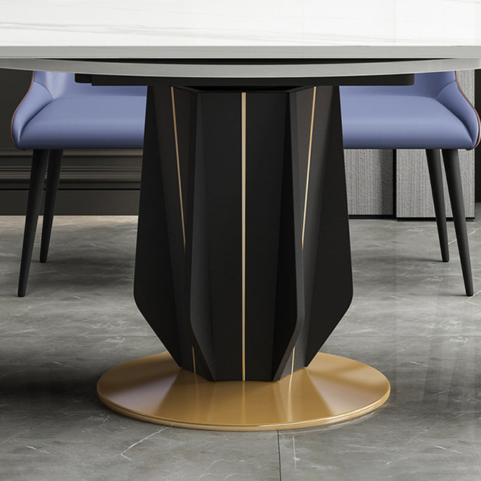 Mesa de comedor redonda Simplicity, mesa de piedra sinterizada con base de pedestal