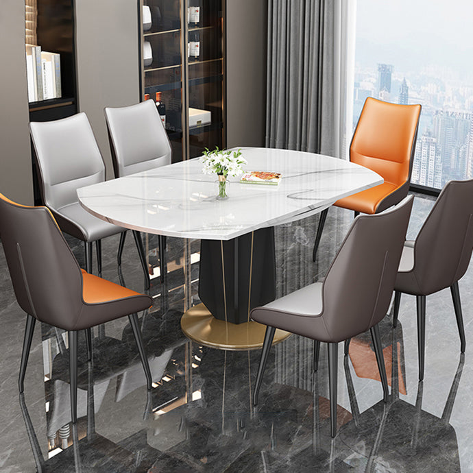 Mesa de comedor redonda Simplicity, mesa de piedra sinterizada con base de pedestal