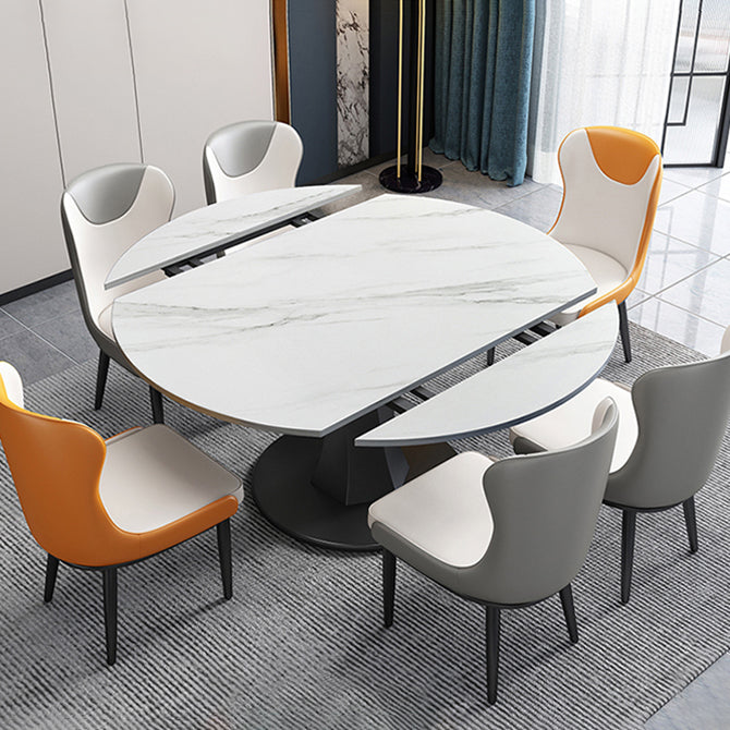 Mesa de comedor redonda Simplicity, mesa de piedra sinterizada con base de pedestal