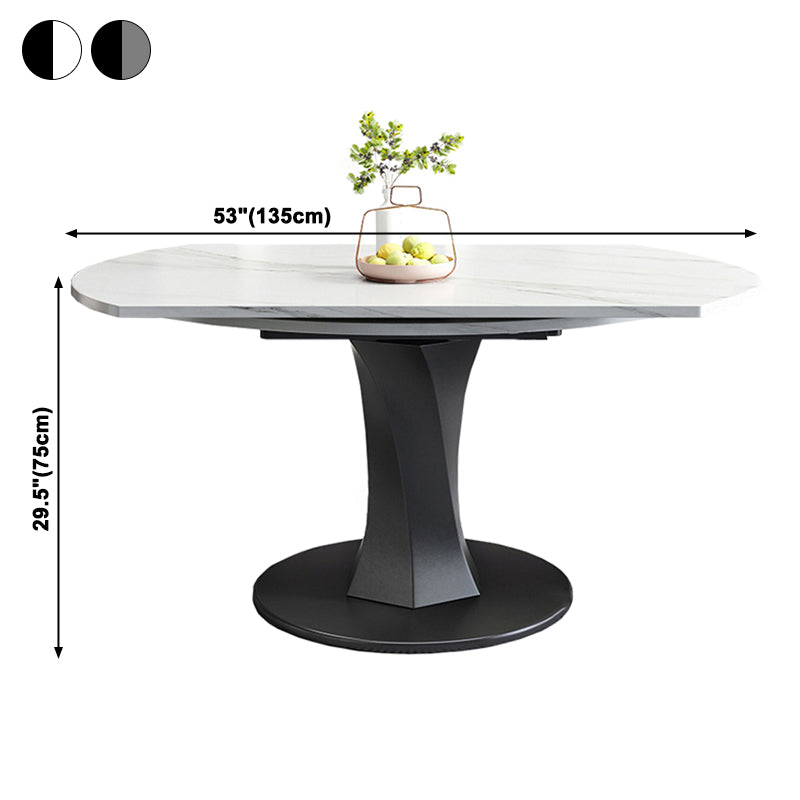 Mesa de comedor redonda Simplicity, mesa de piedra sinterizada con base de pedestal