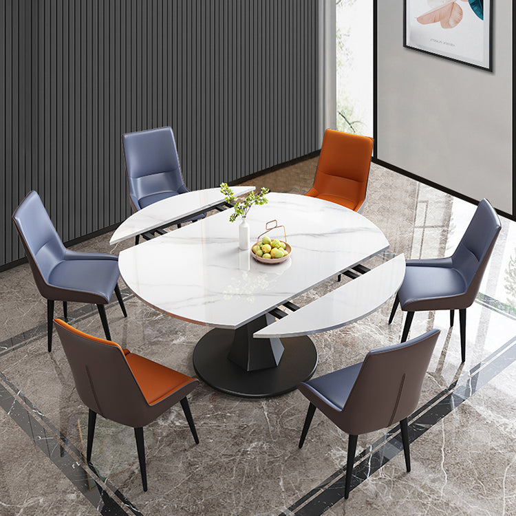 Eenvoud Ronde Eetkamertafel Gesinterde stenen tafel met zwarte voetstuk