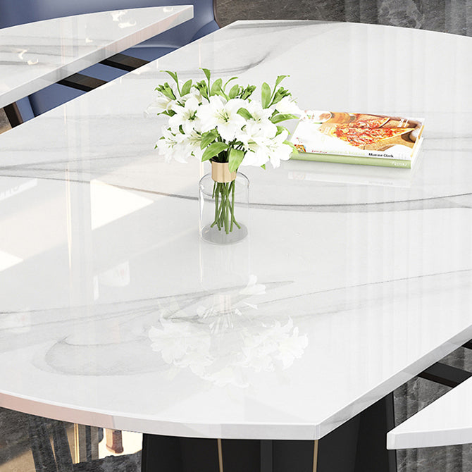 Eenvoud Ronde Eetkamertafel Gesinterde stenen tafel met zwarte voetstuk