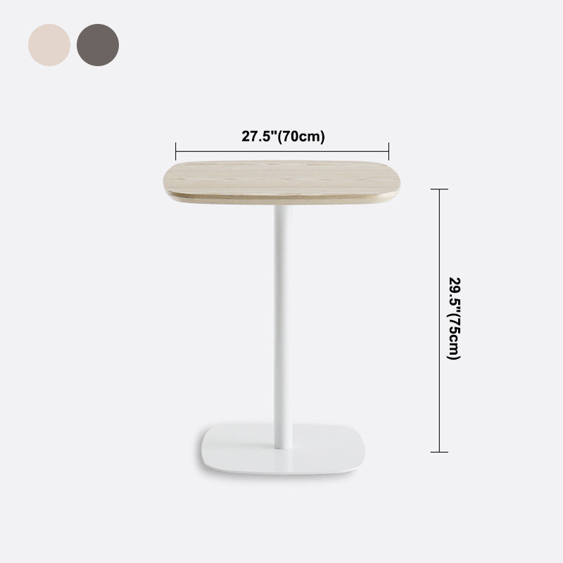 Industrial Solid Wood Square Dining Table Standard Kitchen Dining Table with Pedestal Base