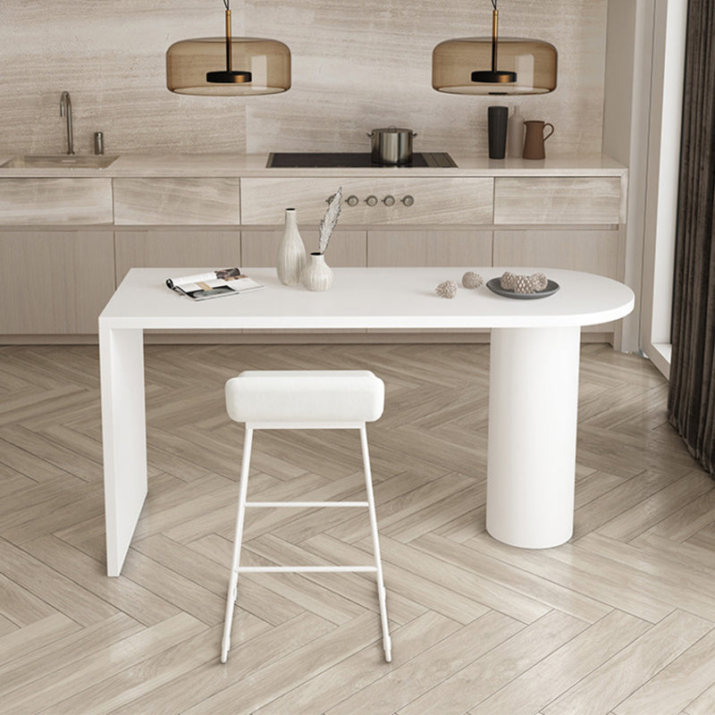 Mesa de comedor estándar con tapa de piedra sinterizada moderna, mesa de comedor rectangular con bases de pedestal dobles