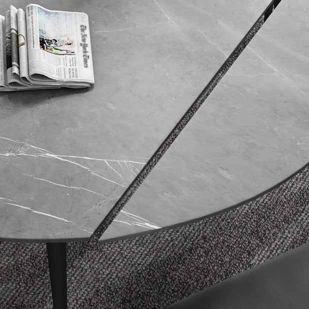 Modern Style Gray Dining Table Sintered Stone Table with 4 Legs for Kitchen