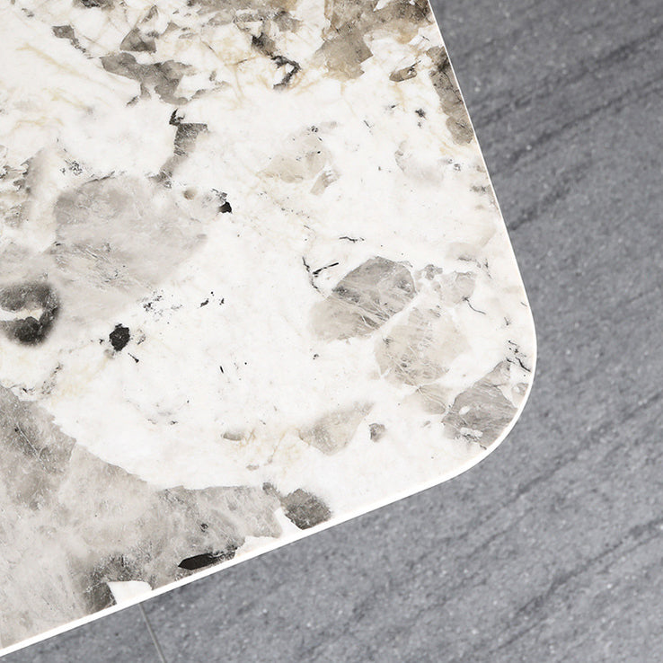 Metal Traditional Luxury Rectangle Table Sintered Stone Indoor Table for Dining Room