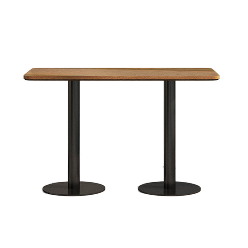 Industrial Wood Dinner Table Brown Table with Black Frame for Dining Room