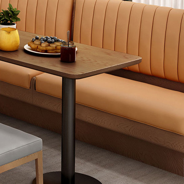 Industrial Wood Dinner Table Brown Table with Black Frame for Dining Room