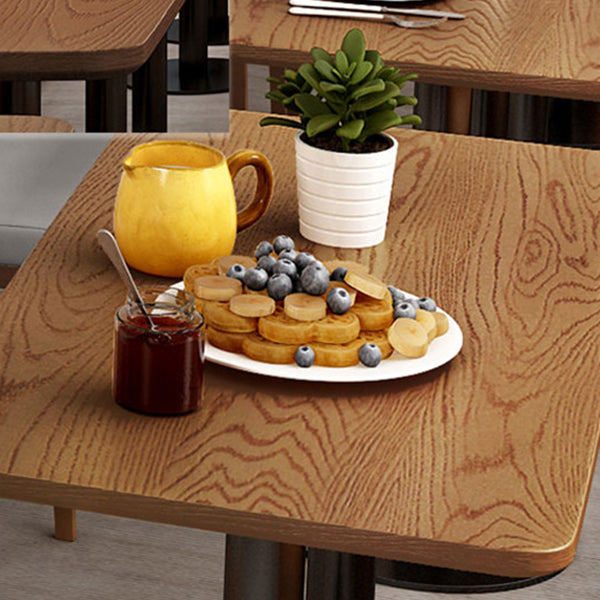 Industrial Wood Dinner Table Brown Table with Black Frame for Dining Room