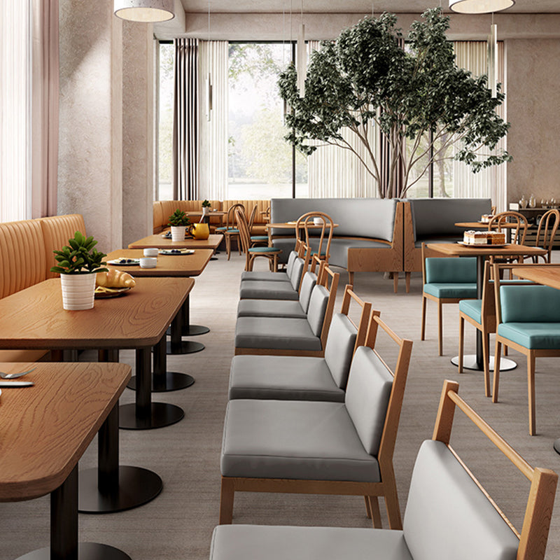 Industrial Wood Dinner Table Brown Table with Black Frame for Dining Room