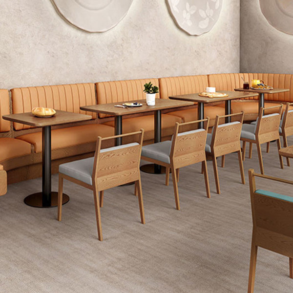 Industrial Wood Dinner Table Brown Table with Black Frame for Dining Room