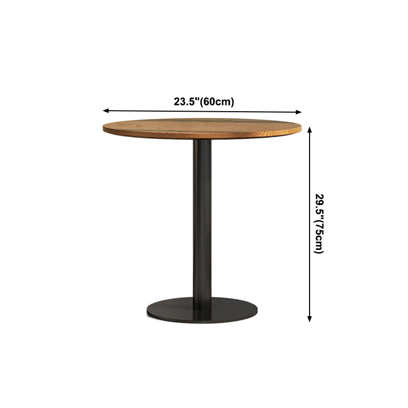 Industrial Wood Dinner Table Brown Table with Black Frame for Dining Room