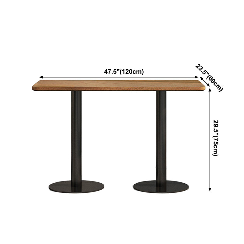 Industrial Wood Dinner Table Brown Table with Black Frame for Dining Room