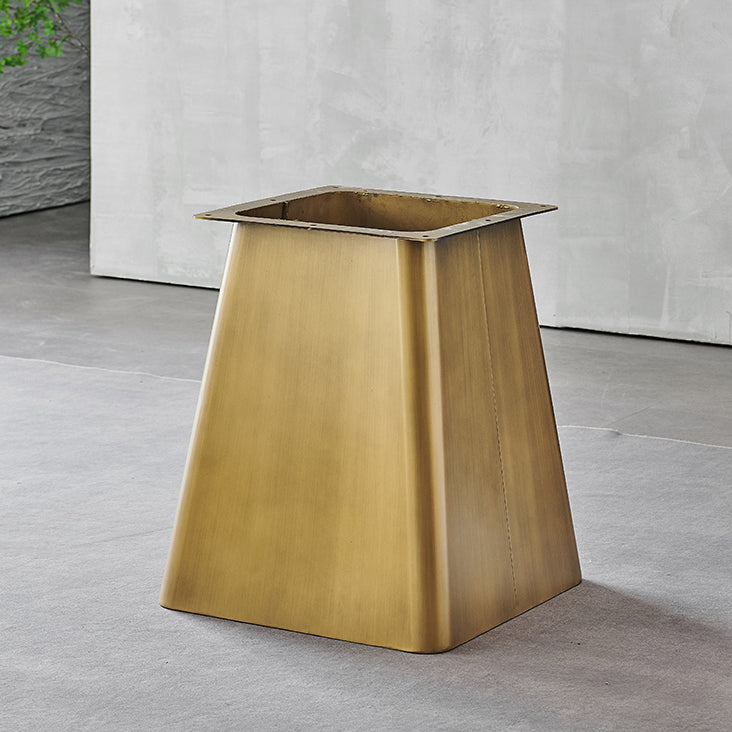 Metal Traditional Luxury Rectangle Dining Table Sintered Stone Indoor Table with Pedestal Base