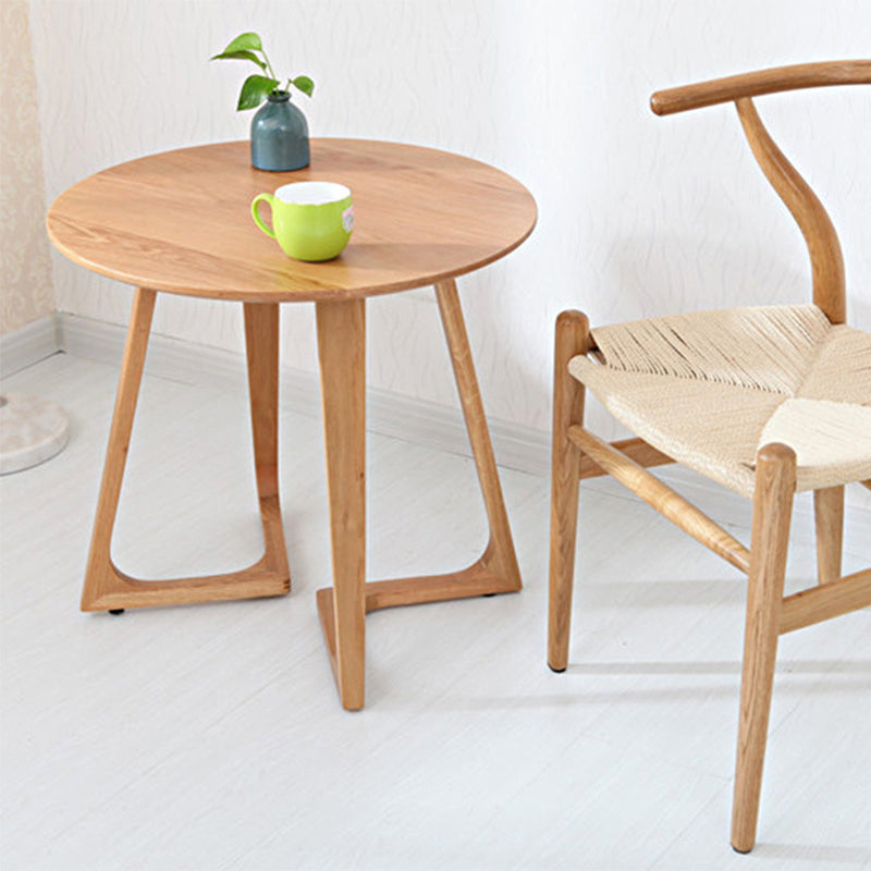 Mesa de comedor de madera maciza de roble con pedestal doble, mesa de comedor de estilo moderno