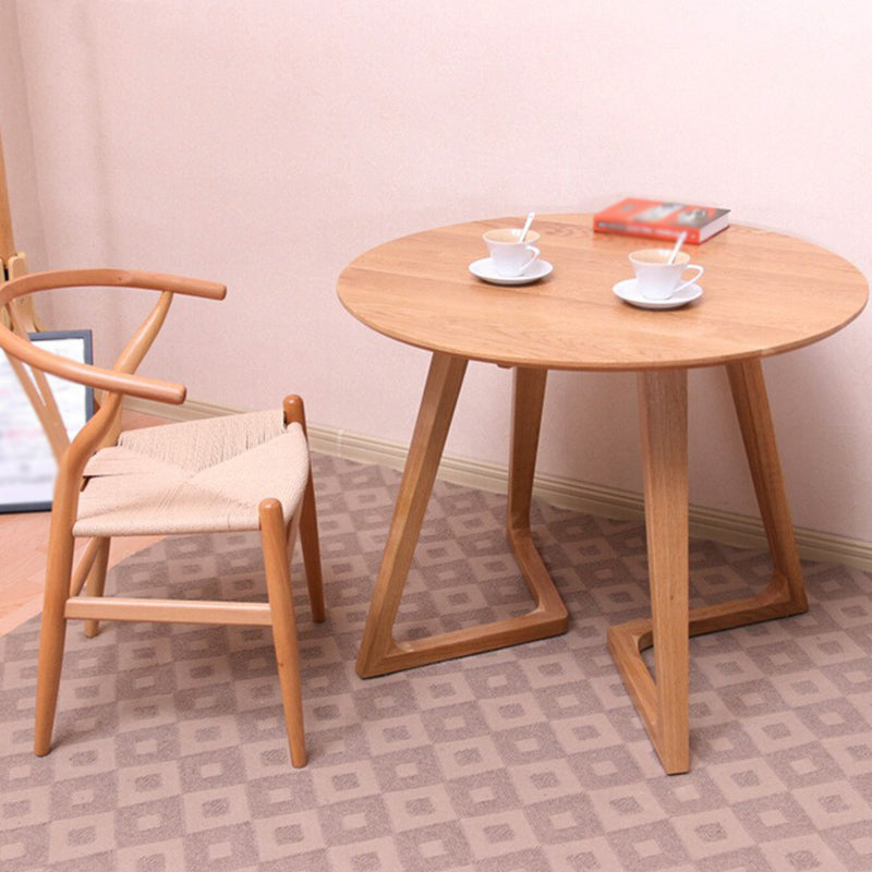 Mesa de comedor de madera maciza de roble con pedestal doble, mesa de comedor de estilo moderno