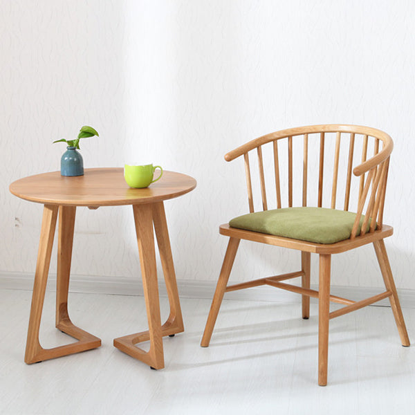 Mesa de comedor de madera maciza de roble con pedestal doble, mesa de comedor de estilo moderno