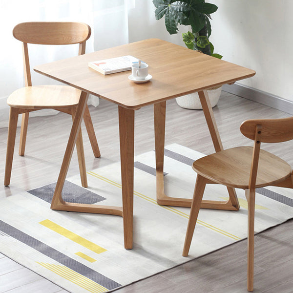 Mesa de comedor de madera maciza de roble con pedestal doble, mesa de comedor de estilo moderno