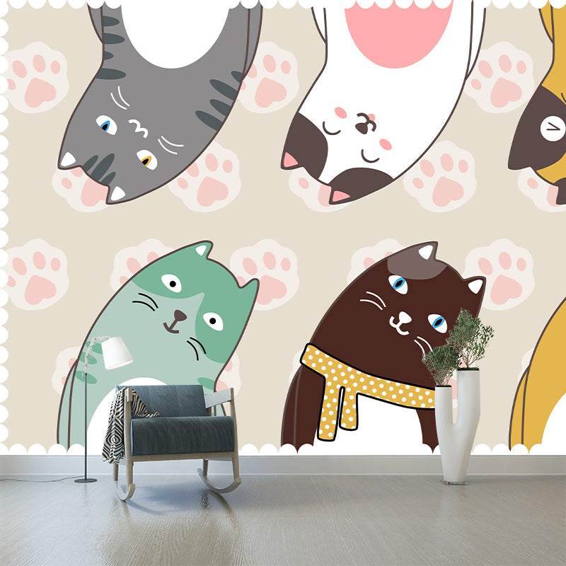 Lovely Cartoon Animals Wallpaper Mural Mildew Resistant for Children's Bedroom