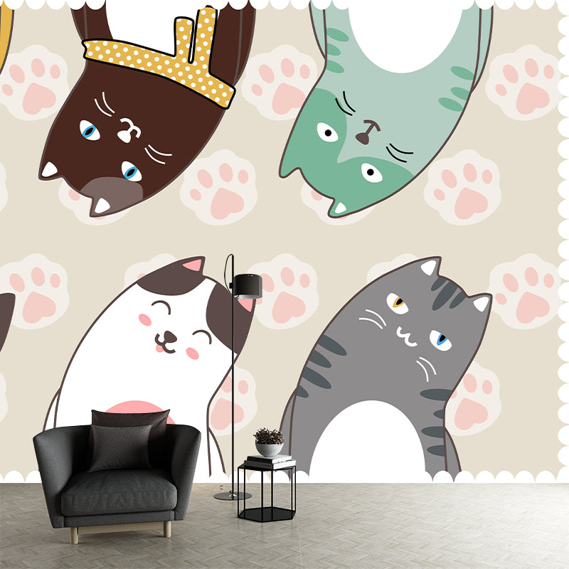 Lovely Cartoon Animals Wallpaper Mural Mildew Resistant for Children's Bedroom