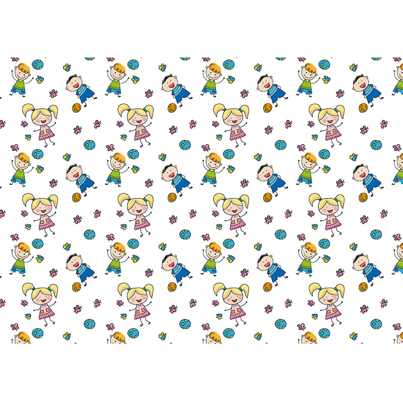 Cartoon Character Wallpaper Mural Mildew Resistant for Children's Bedroom