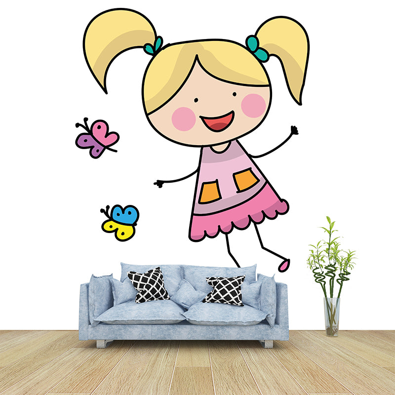 Cartoon Character Wallpaper Mural Mildew Resistant for Children's Bedroom