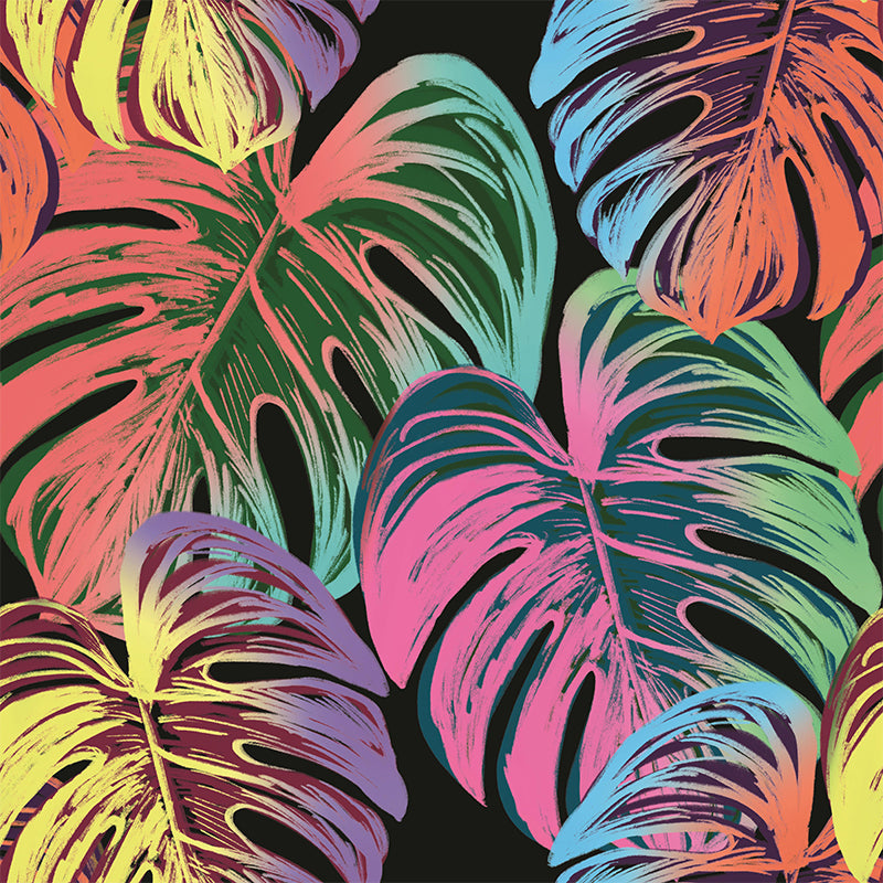 Customized Tropical Leaves Wall Mural Indoor Decoration Mural for Sitting Room