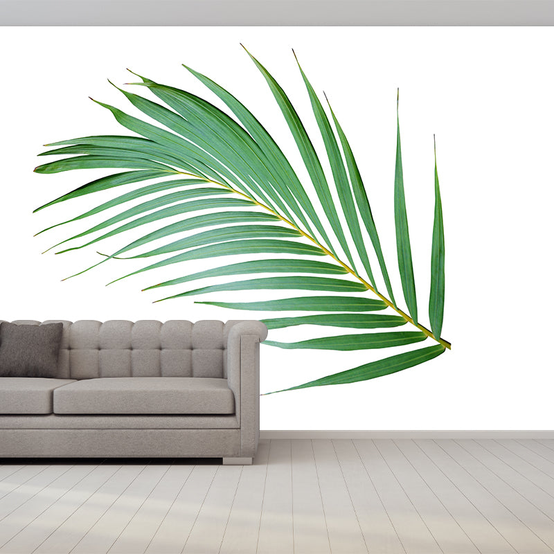 Tropical Leaf Plant Mural Stain Resistant Wall Covering for Room